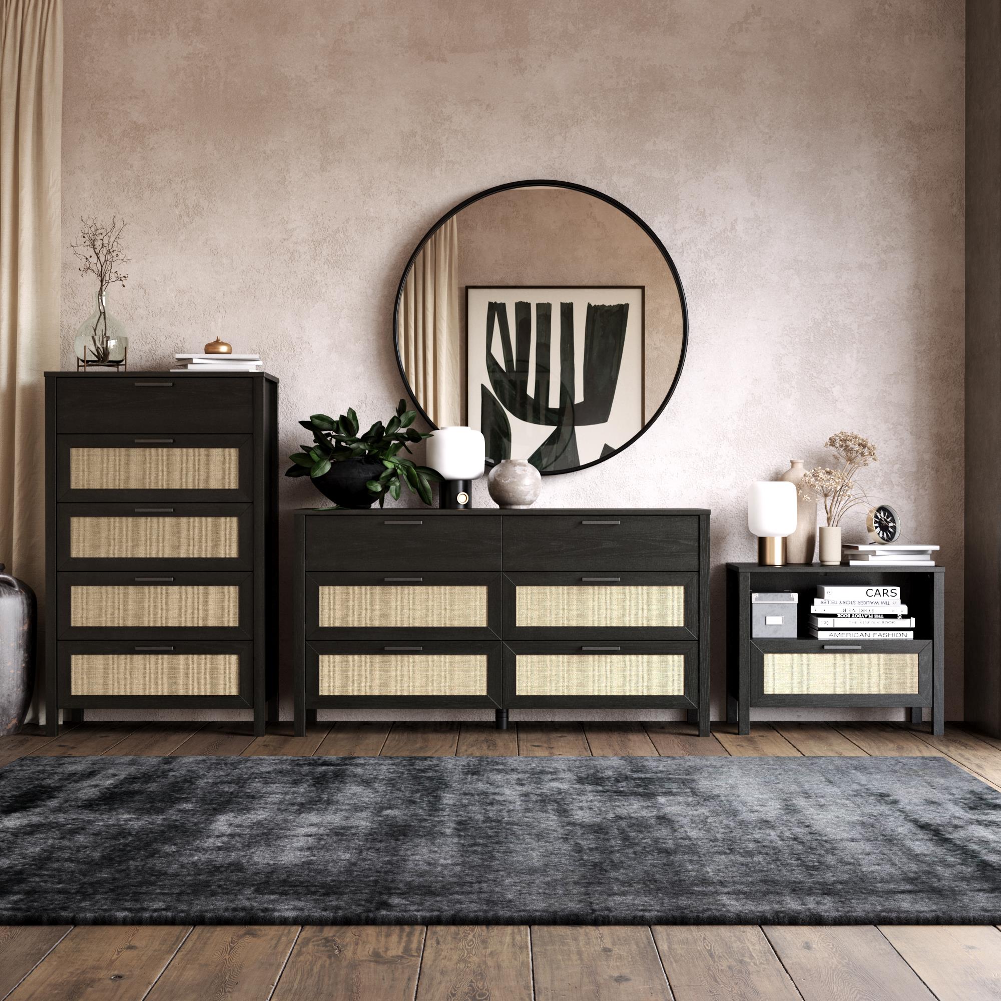 Ameriwood Home Wimberly 5-Drawer Dresser - Black Oak