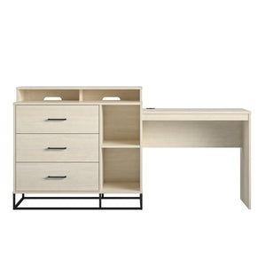Novogratz Kelly 3 in 1 Media Dresser and Desk Combo - Ivory Oak