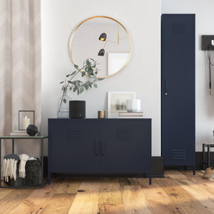 Systembuild Evolution Mission District Single Metal Locker Storage Cabinet - Navy