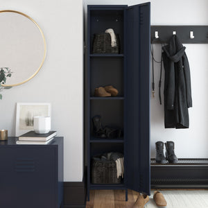 Systembuild Evolution Mission District Single Metal Locker Storage Cabinet - Navy