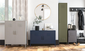 Systembuild Evolution Mission District Single Metal Locker Storage Cabinet - Navy