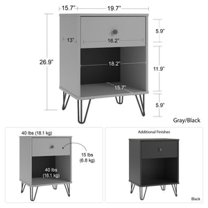 Novogratz Owen Nightstand - Black