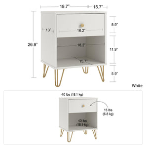 Novogratz Finley Nightstand - White