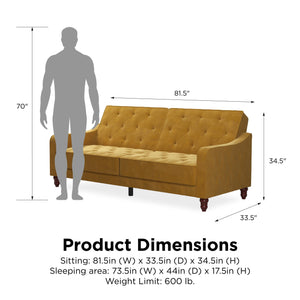 Novogratz Vintage Futon Sofa Bed - Mustard
