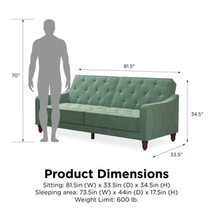 Novogratz Vintage Futon Sofa Bed - Light Green