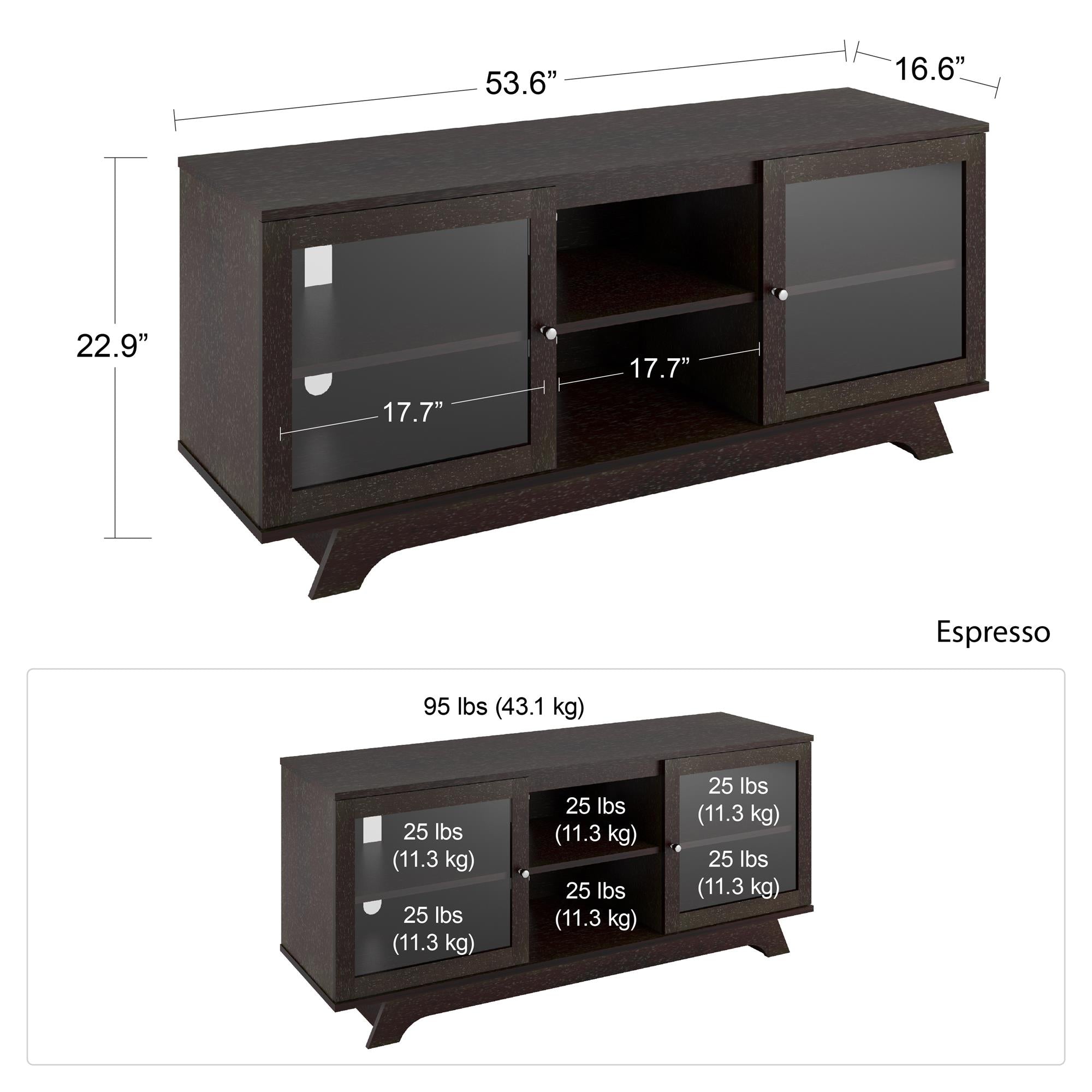 Ameriwood Home Englewood TV Stand for TVs up to 55" - Espresso