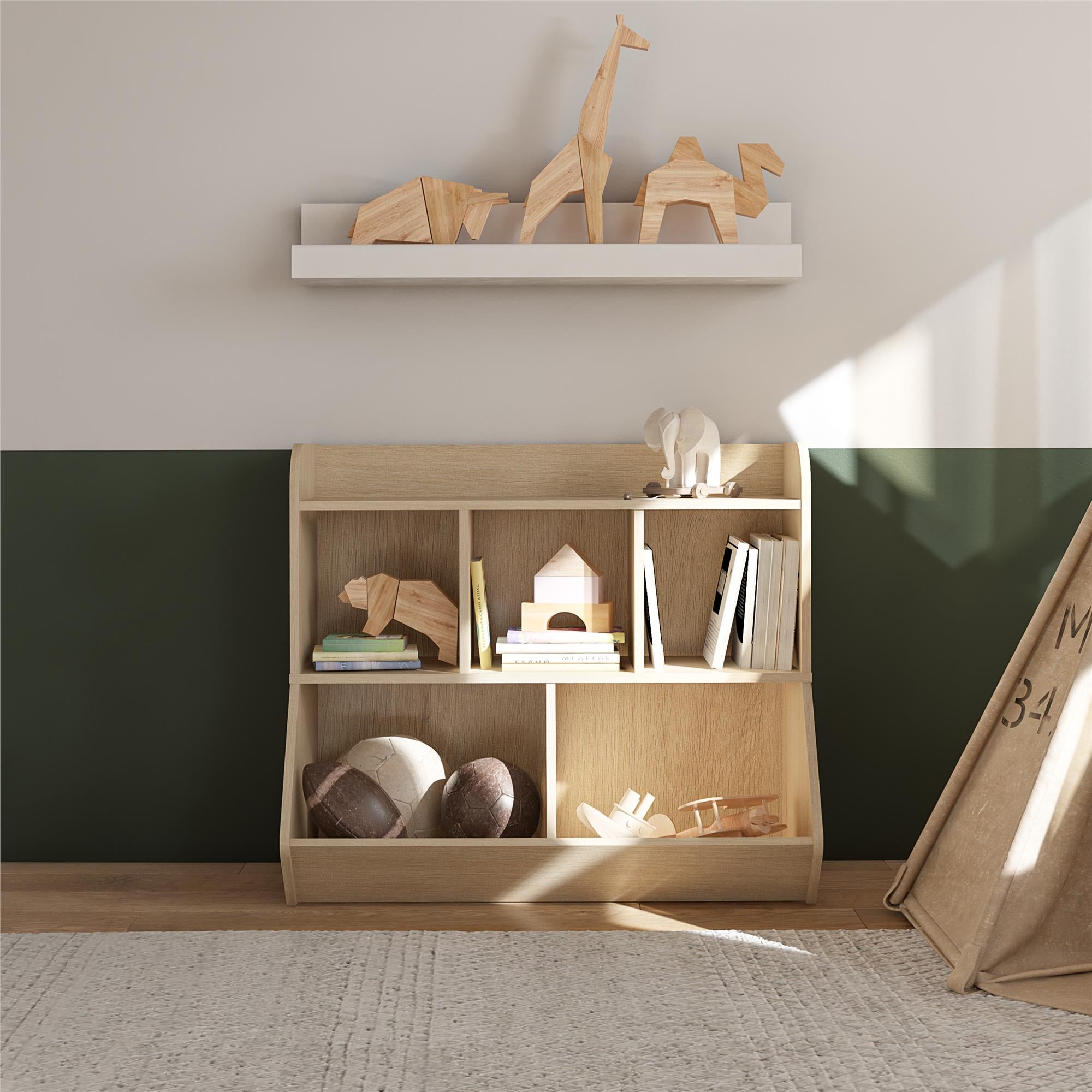 Ameriwood Home Tyler Kids Toy Storage Bookcase - Blonde Oak