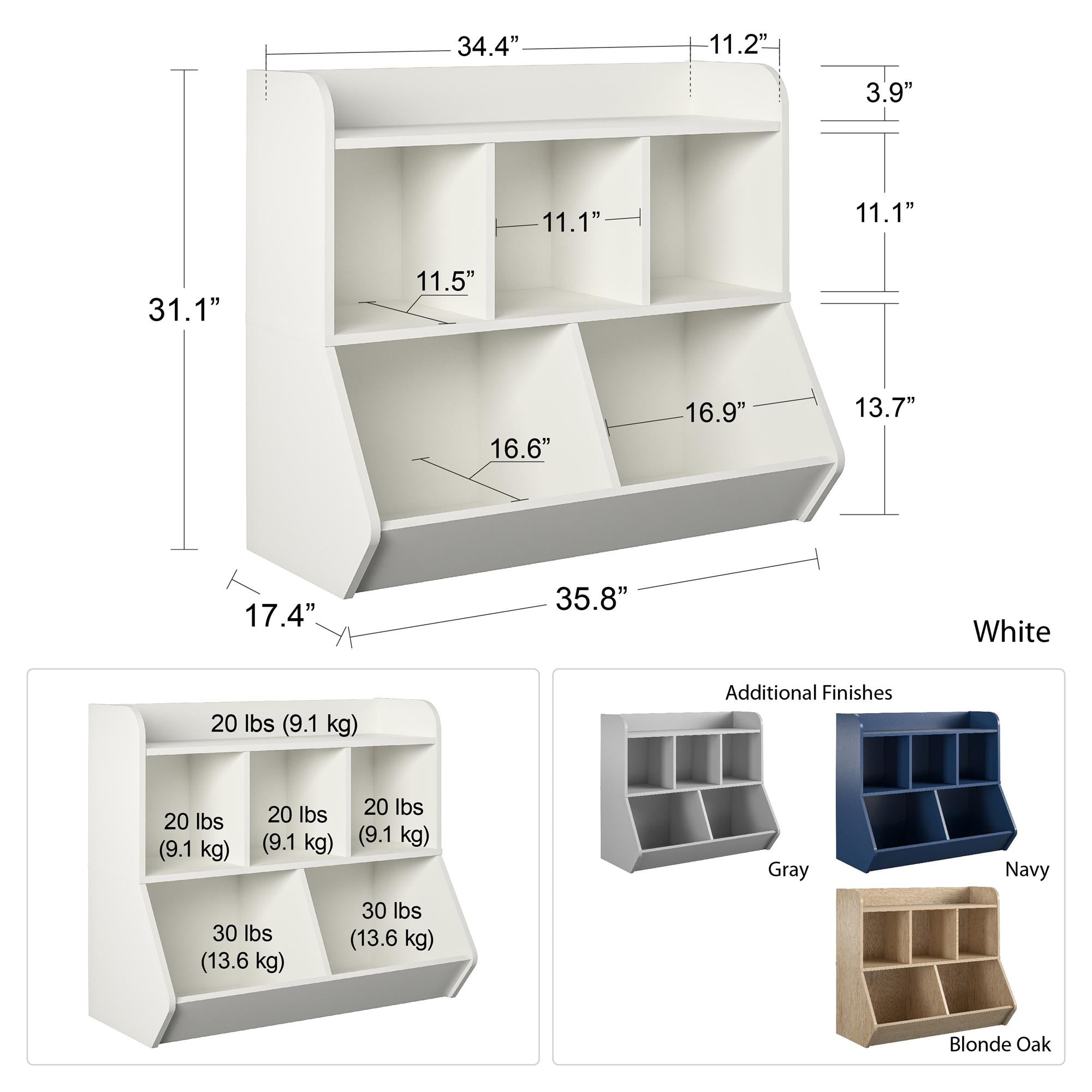 Ameriwood Home Tyler Kids Toy Storage Bookcase - Blonde Oak