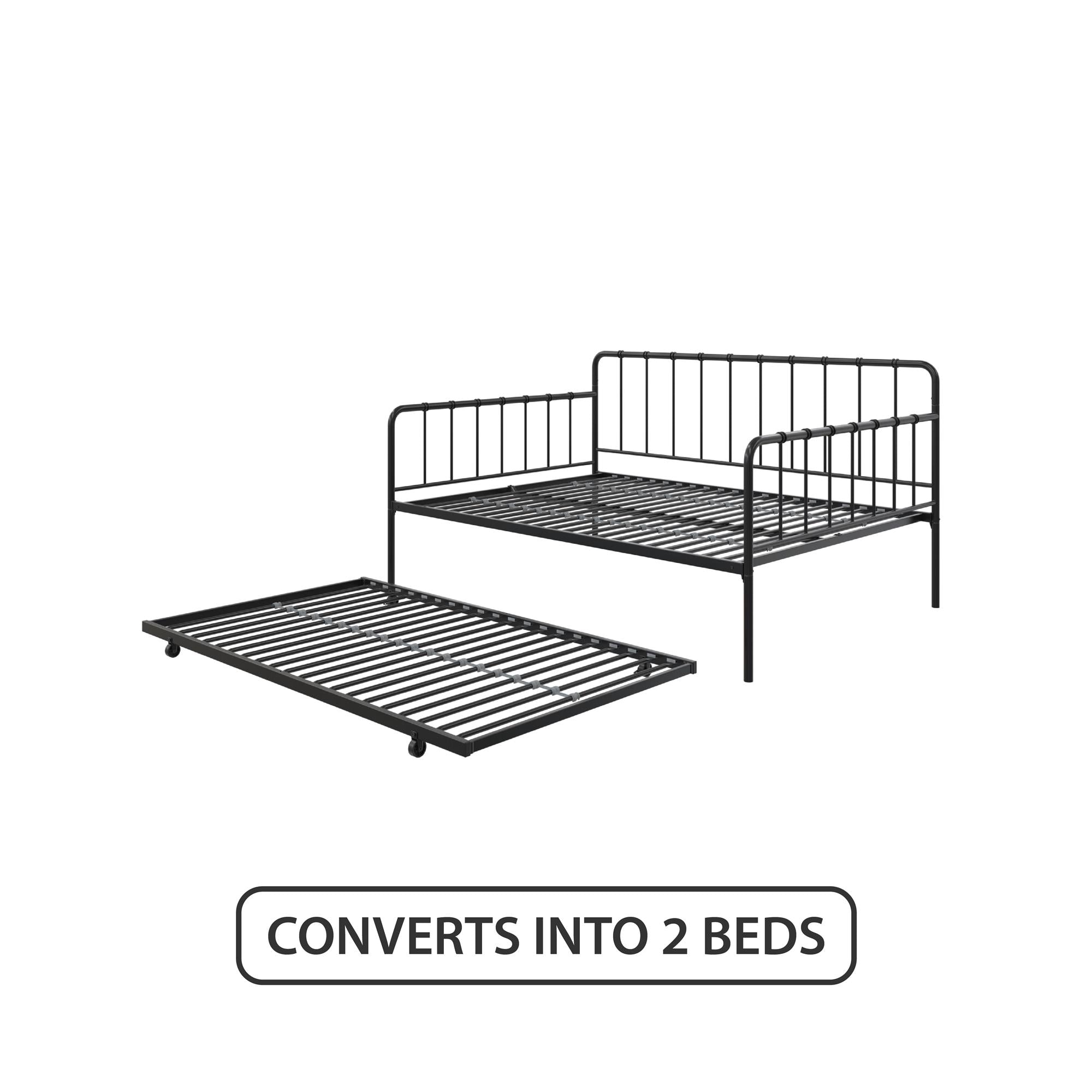 DHP Aaron Metal Daybed and Trundle - Black - Full