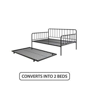 DHP Aaron Metal Daybed and Trundle - Black - Full