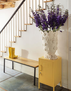 Novogratz Cache Metal Locker Style Living Room End Table - Yellow