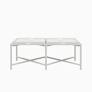 Ameriwood Home Poly Coffee Table with Removable Tray Top - White