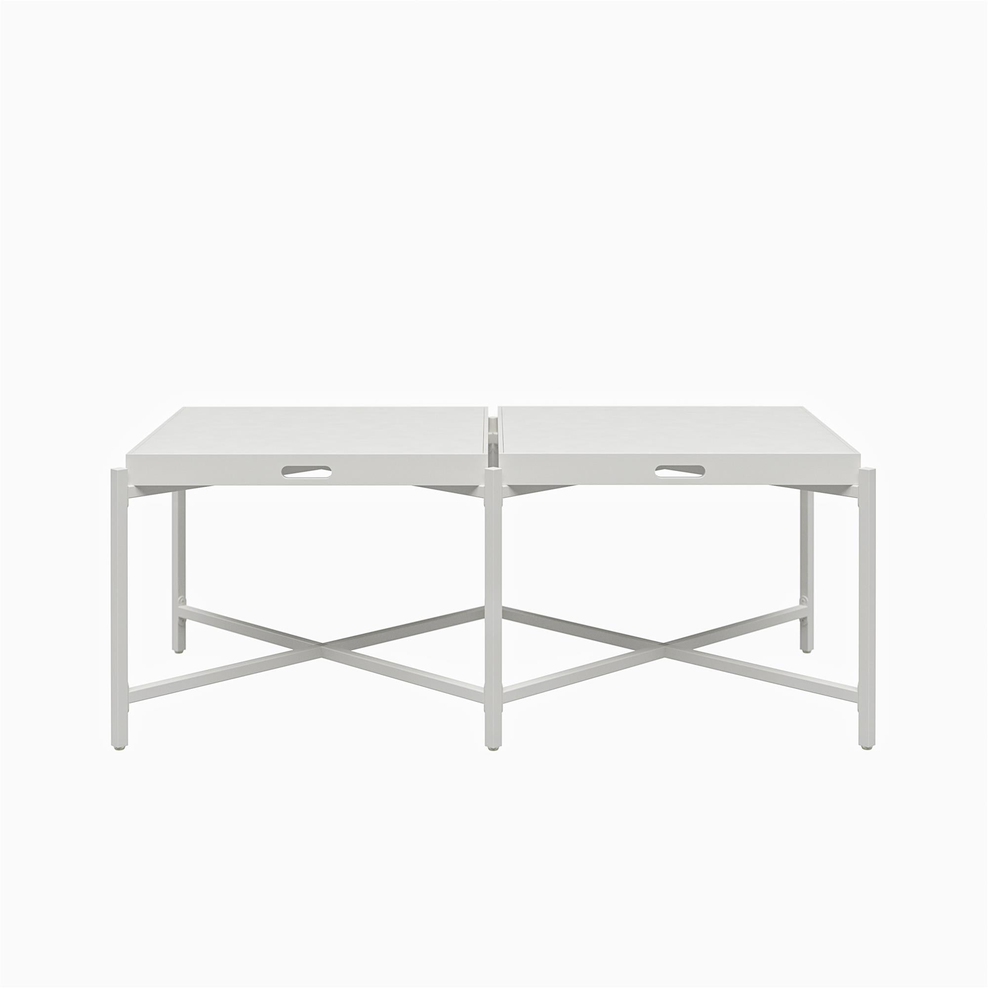 Ameriwood Home Poly Coffee Table with Removable Tray Top - White