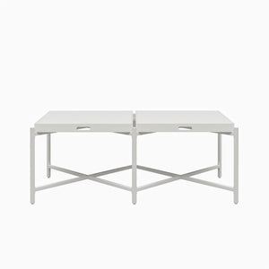 Ameriwood Home Poly Coffee Table with Removable Tray Top - White