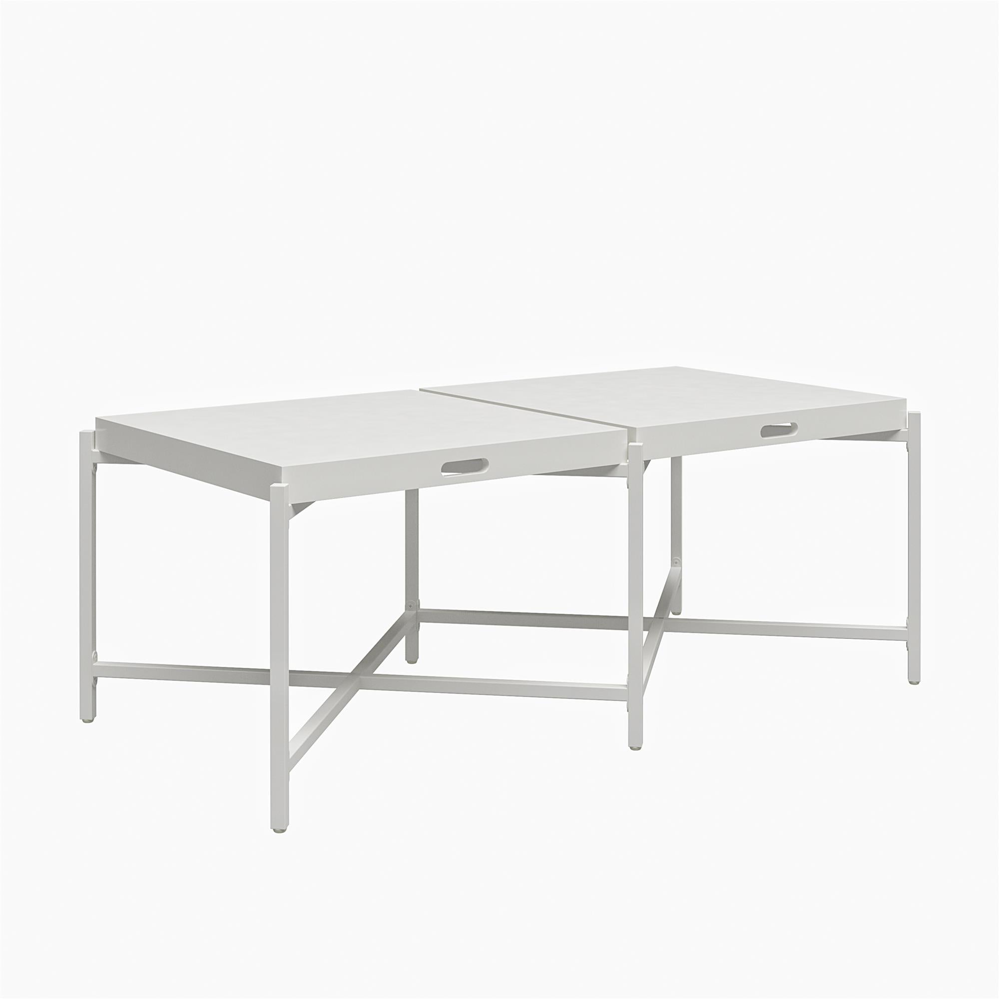 Ameriwood Home Poly Coffee Table with Removable Tray Top - White