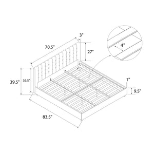 DHP Emily Upholstered Bed - Grey Linen - King