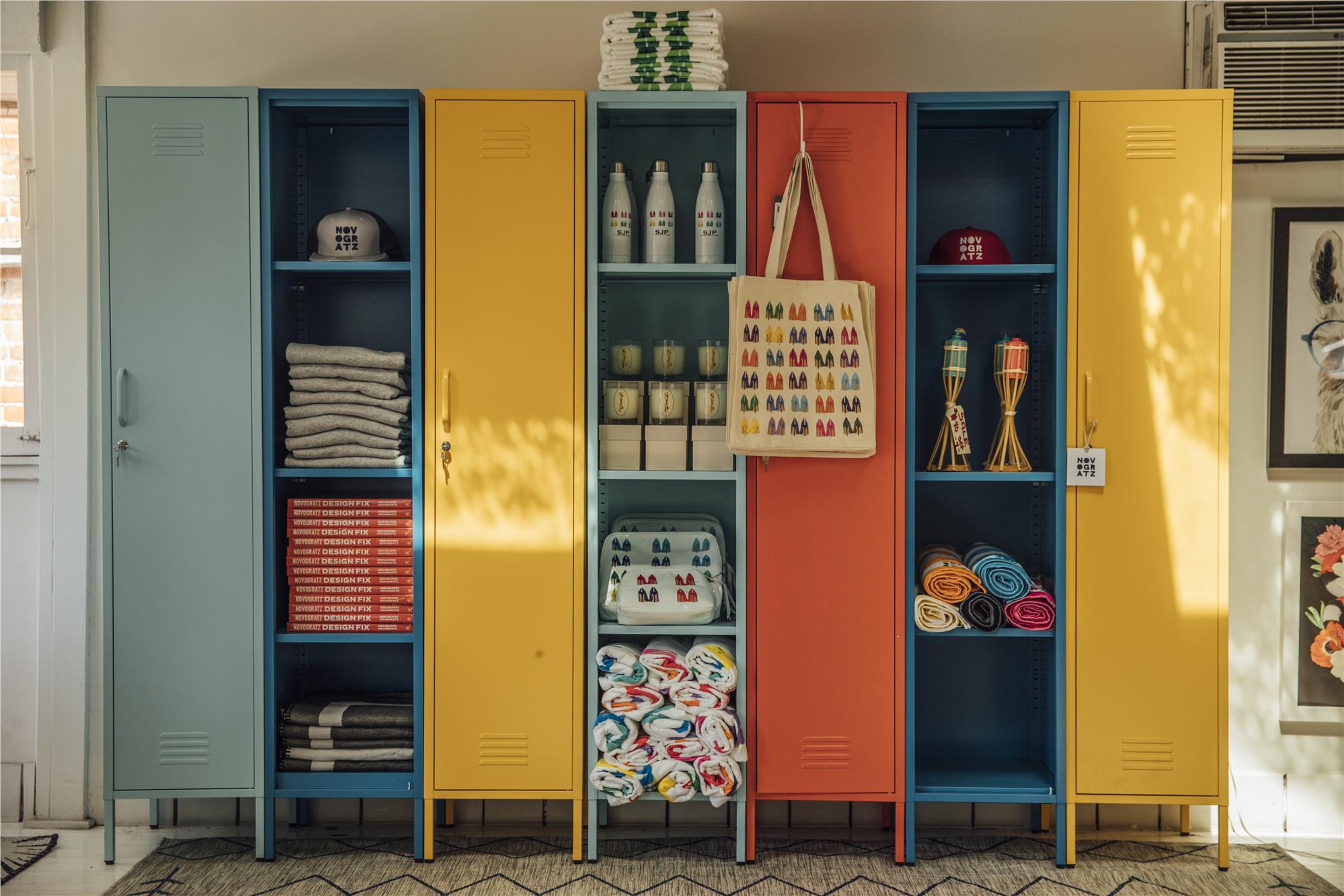 Novogratz Cache Cache 1-Door Tall Single Metal Locker Style Storage Cabinet - Orange