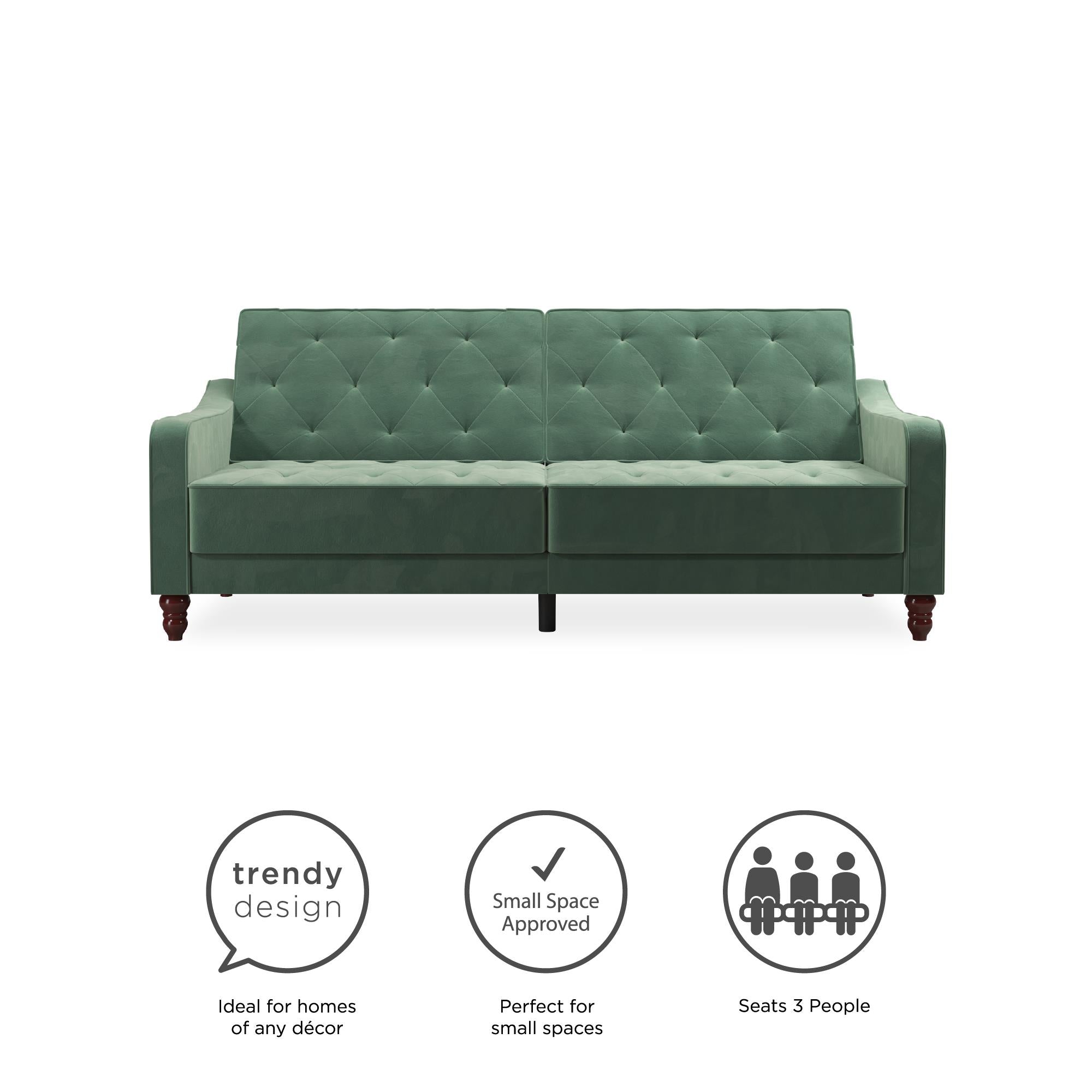 Novogratz Vintage Futon Sofa Bed - Light Green