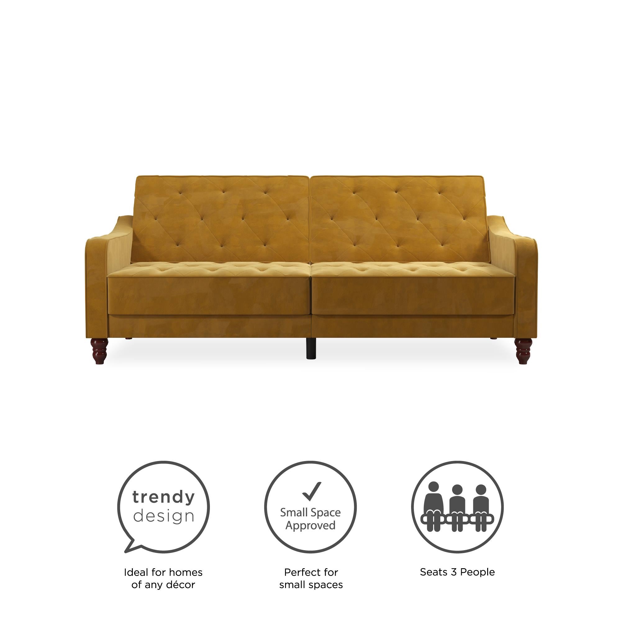 Novogratz Vintage Futon Sofa Bed - Mustard