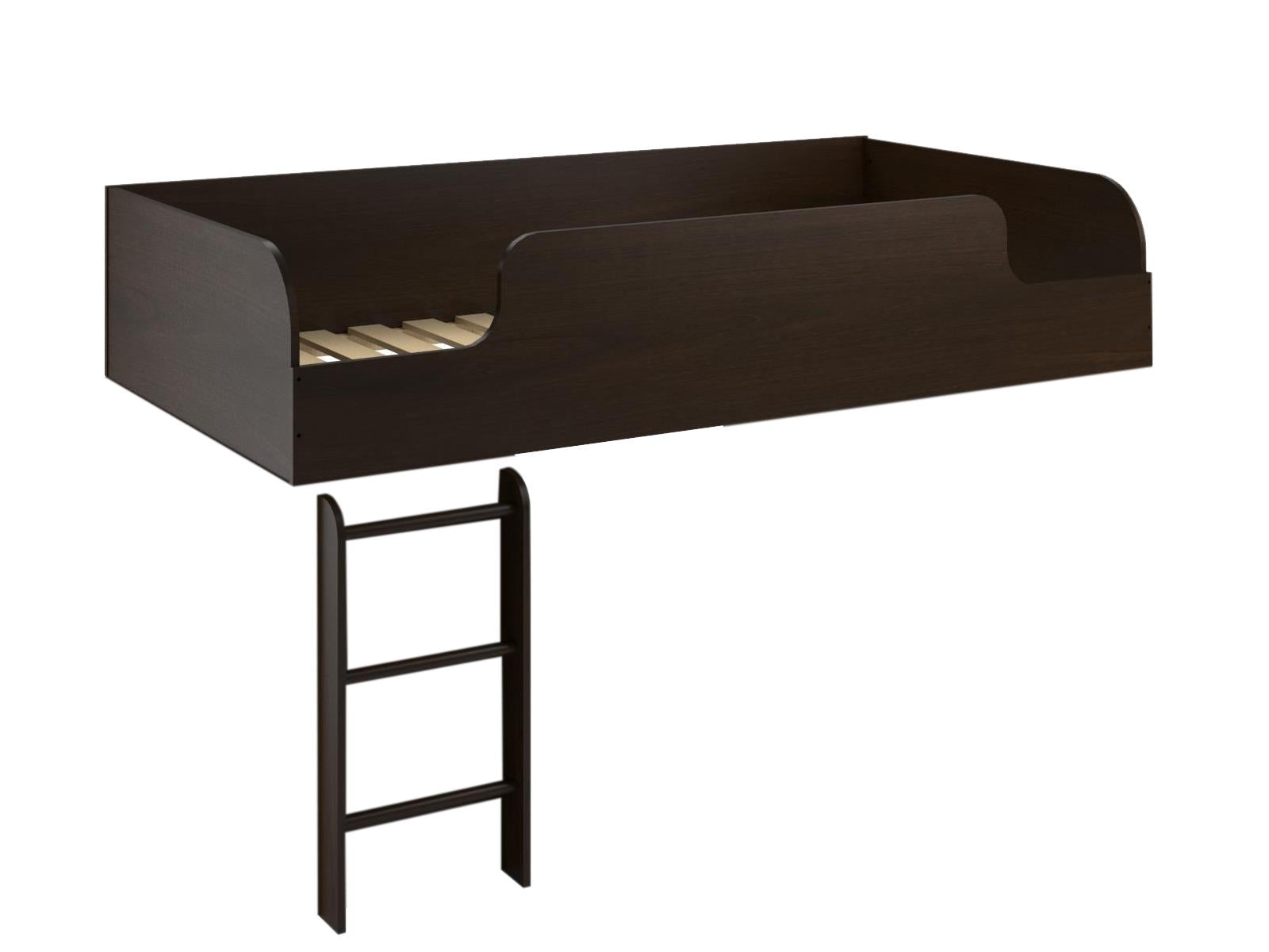 Ameriwood Home Elements Loft Bed Platform with Ladder - Dark Cherry - Twin