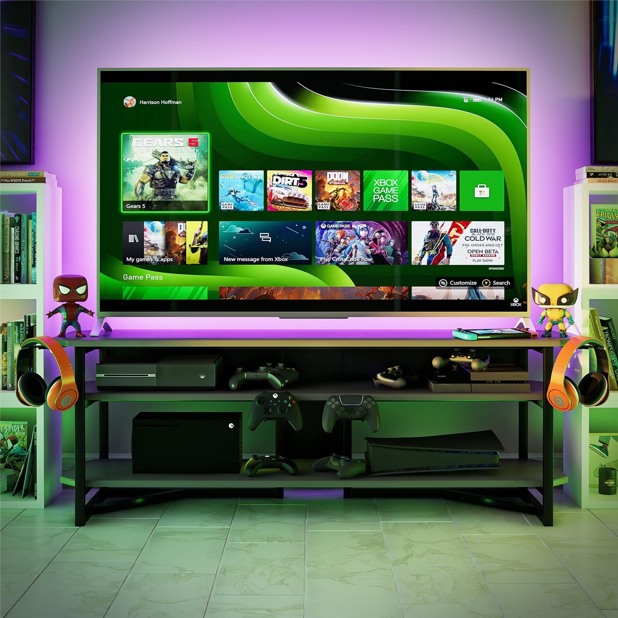 NTense Quest Gaming TV Stand for TVs up to 65" - Gray