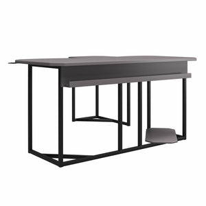 NTense Quest Gaming L Desk with CPU Stand - Gray