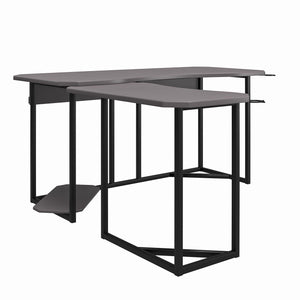NTense Quest Gaming L Desk with CPU Stand - Gray