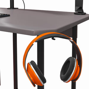 NTense Quest Gaming L Desk with CPU Stand - Gray