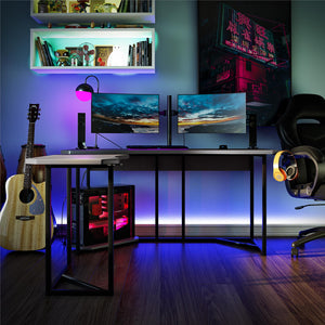 NTense Quest Gaming L Desk with CPU Stand - Gray