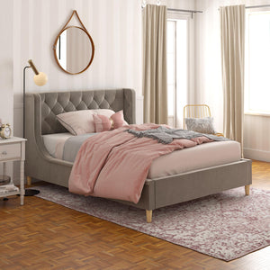 Max & Finn Ambrosia Upholstered Bed - Gray - Full