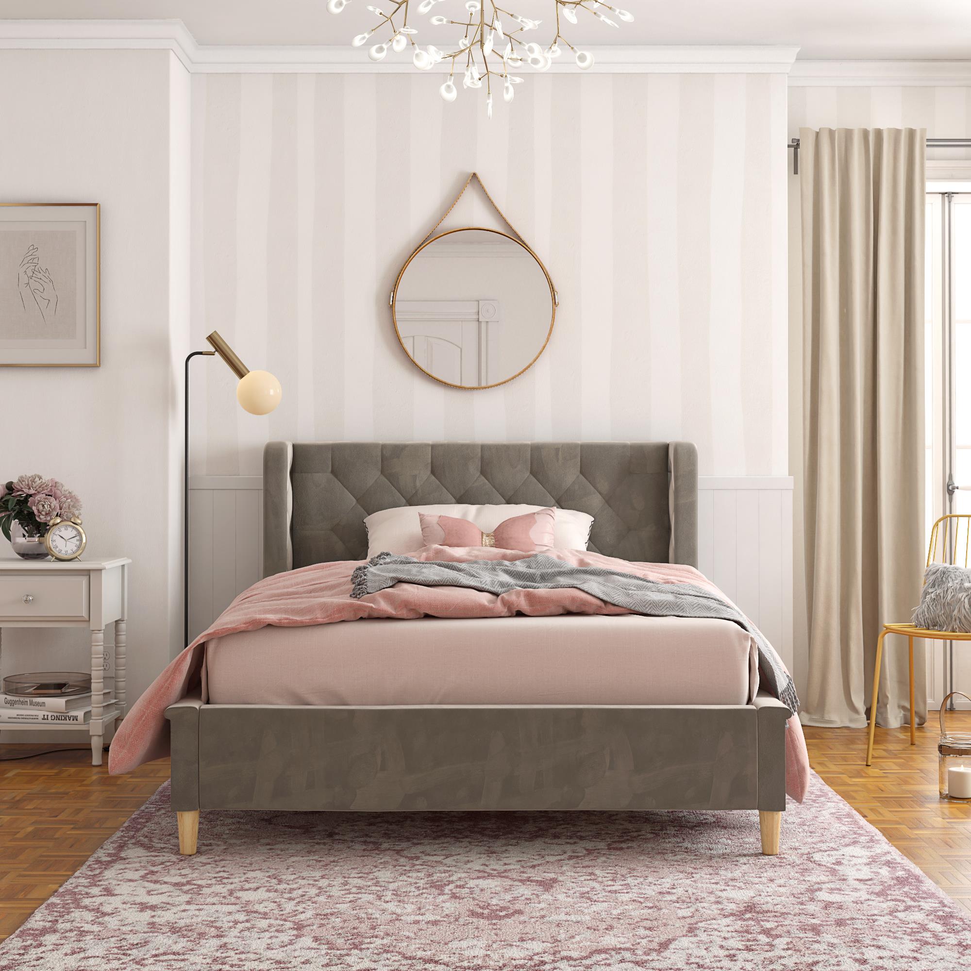 Max & Finn Ambrosia Upholstered Bed - Gray - Full