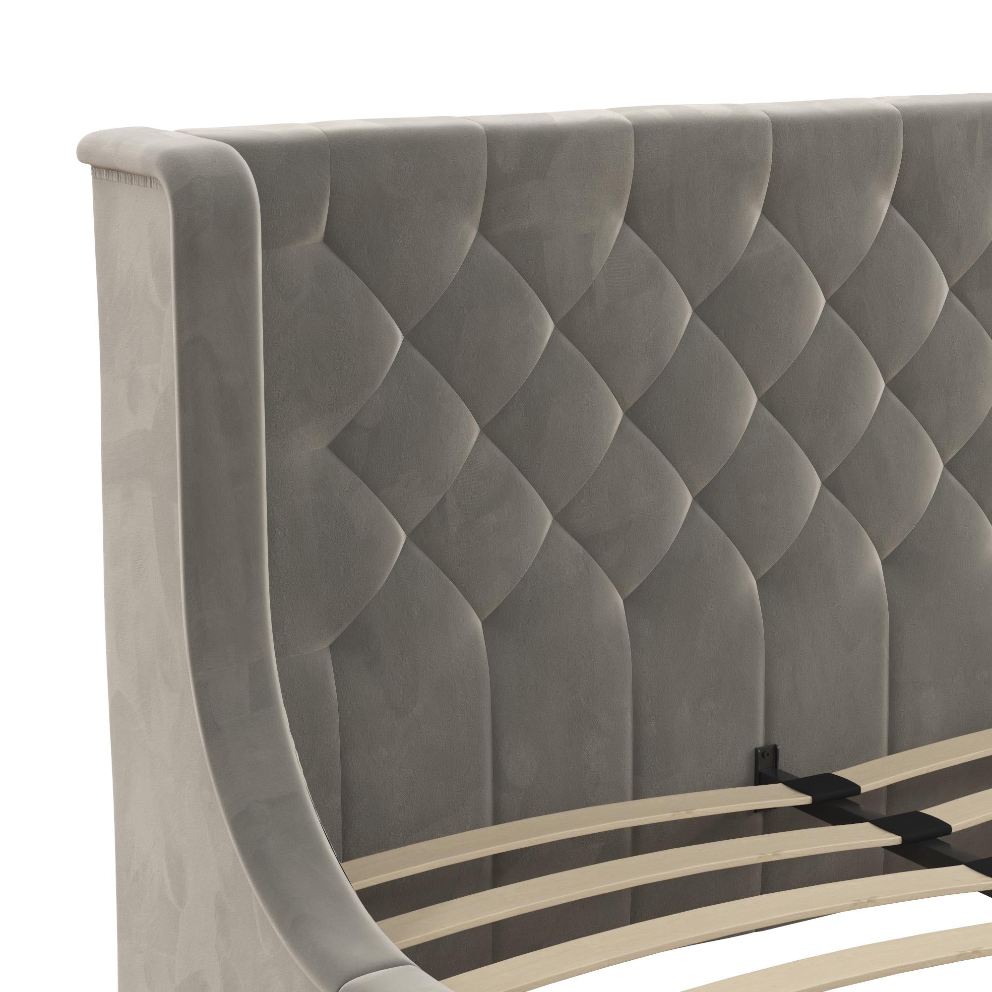 Max & Finn Ambrosia Upholstered Bed - Gray - Full