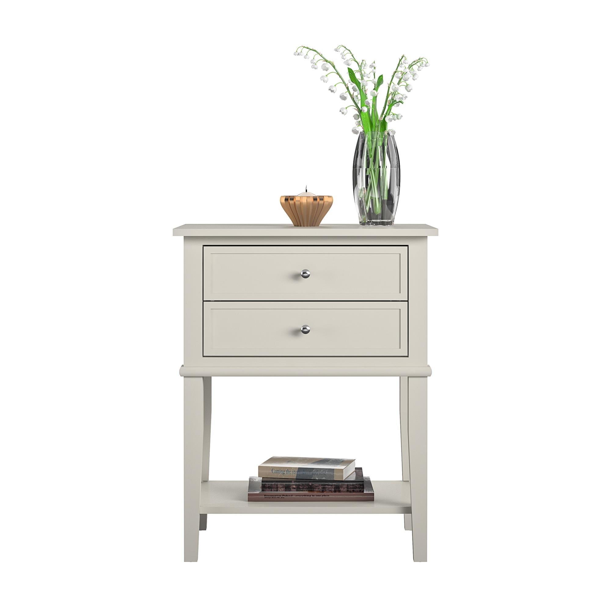 Ameriwood Home Franklin Accent Table with 2 Drawers - Taupe