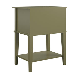 Ameriwood Home Franklin Accent Table with 2 Drawers - Olive Green