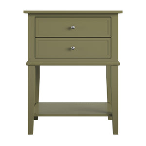 Ameriwood Home Franklin Accent Table with 2 Drawers - Olive Green