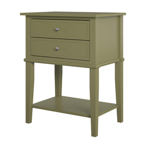 Ameriwood Home Franklin Accent Table with 2 Drawers - Olive Green