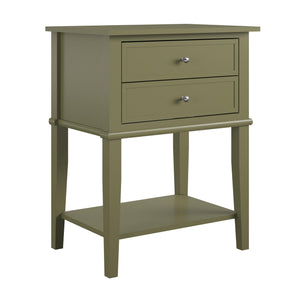 Ameriwood Home Franklin Accent Table with 2 Drawers - Olive Green
