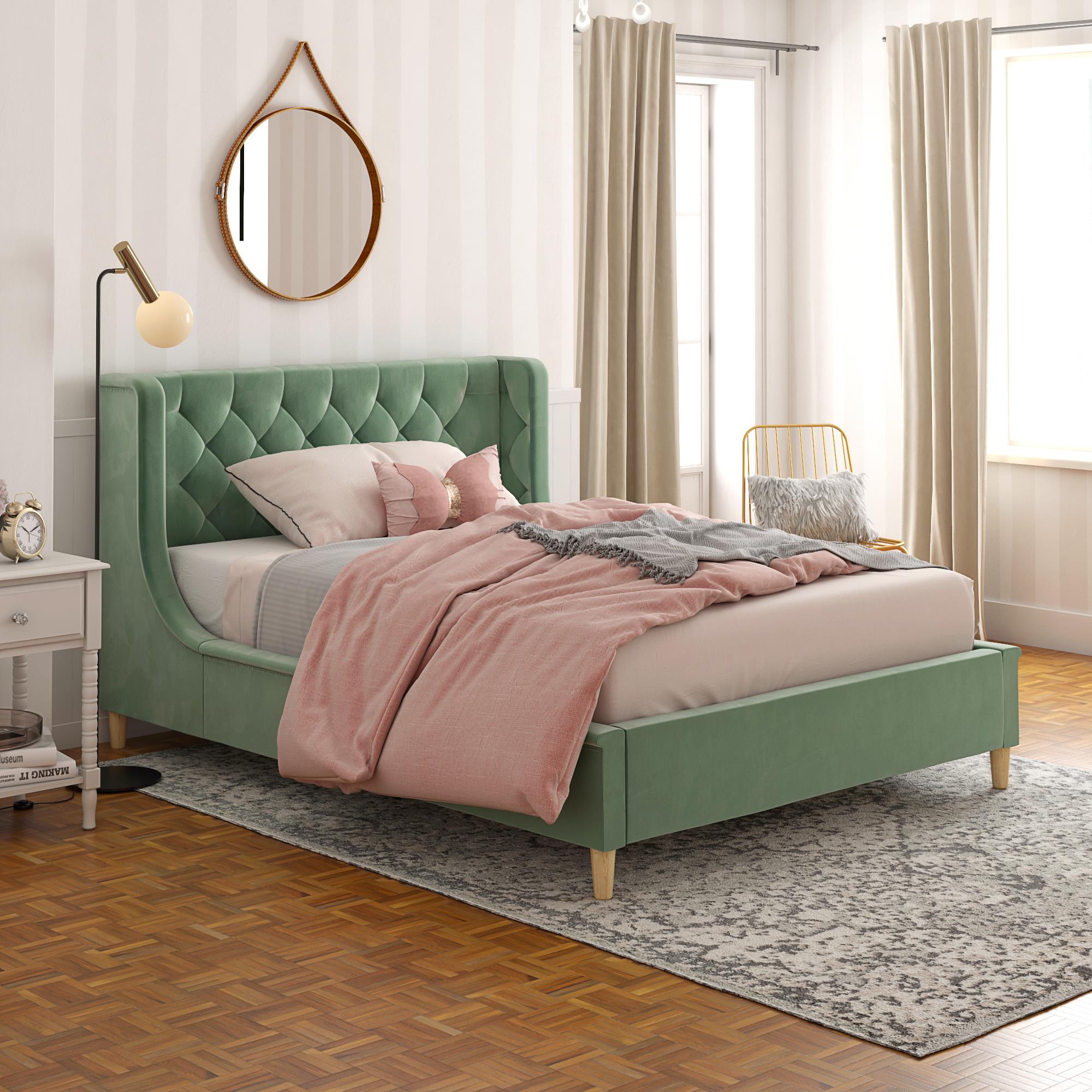 Max & Finn Ambrosia Upholstered Bed - Teal - Full