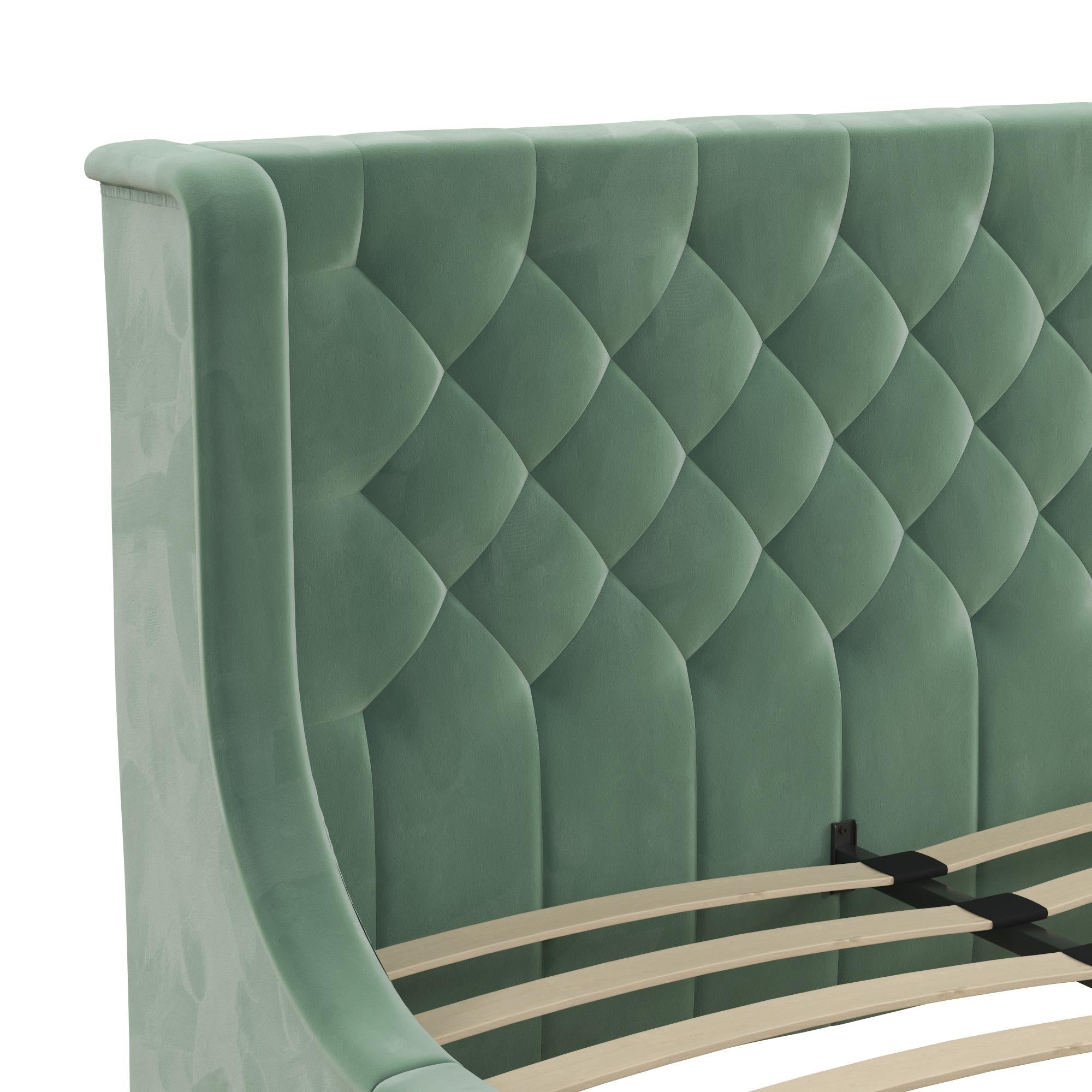 Max & Finn Ambrosia Upholstered Bed - Teal - Full