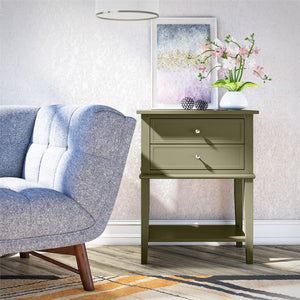 Ameriwood Home Franklin Accent Table with 2 Drawers - Olive Green