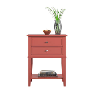 Ameriwood Home Franklin Accent Table with 2 Drawers - Terracotta