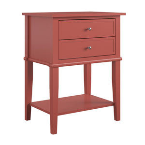 Ameriwood Home Franklin Accent Table with 2 Drawers - Terracotta