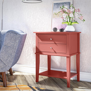 Ameriwood Home Franklin Accent Table with 2 Drawers - Terracotta