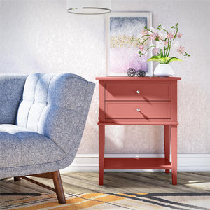 Ameriwood Home Franklin Accent Table with 2 Drawers - Terracotta