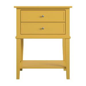 Ameriwood Home Franklin Accent Table with 2 Drawers - Mustard Yellow