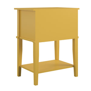 Ameriwood Home Franklin Accent Table with 2 Drawers - Mustard Yellow