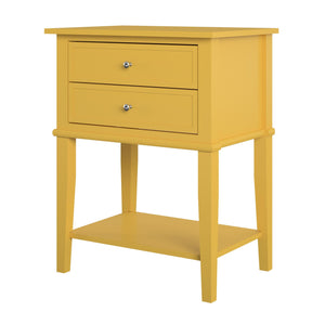 Ameriwood Home Franklin Accent Table with 2 Drawers - Mustard Yellow