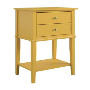 Ameriwood Home Franklin Accent Table with 2 Drawers - Mustard Yellow