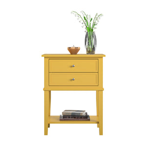 Ameriwood Home Franklin Accent Table with 2 Drawers - Mustard Yellow