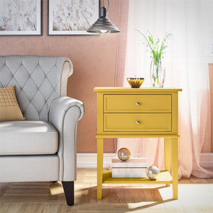 Ameriwood Home Franklin Accent Table with 2 Drawers - Mustard Yellow